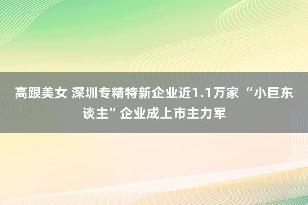 高跟美女 深圳专精特新企业近1.1万家 “小巨东谈主”企业成上市主力军