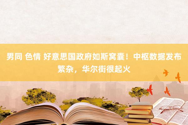 男同 色情 好意思国政府如斯窝囊！中枢数据发布繁杂，华尔街很起火