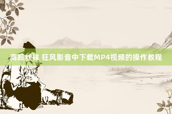 高跟丝袜 狂风影音中下载MP4视频的操作教程