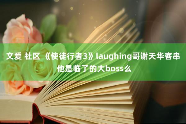 文爱 社区 《使徒行者3》laughing哥谢天华客串 他是临了的大boss么