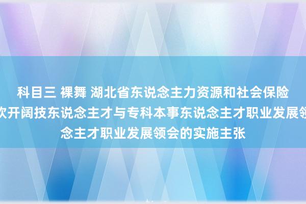 科目三 裸舞 湖北省东说念主力资源和社会保险厅对于潜入鼓吹开阔技东说念主才与专科本事东说念主才职业发展领会的实施主张